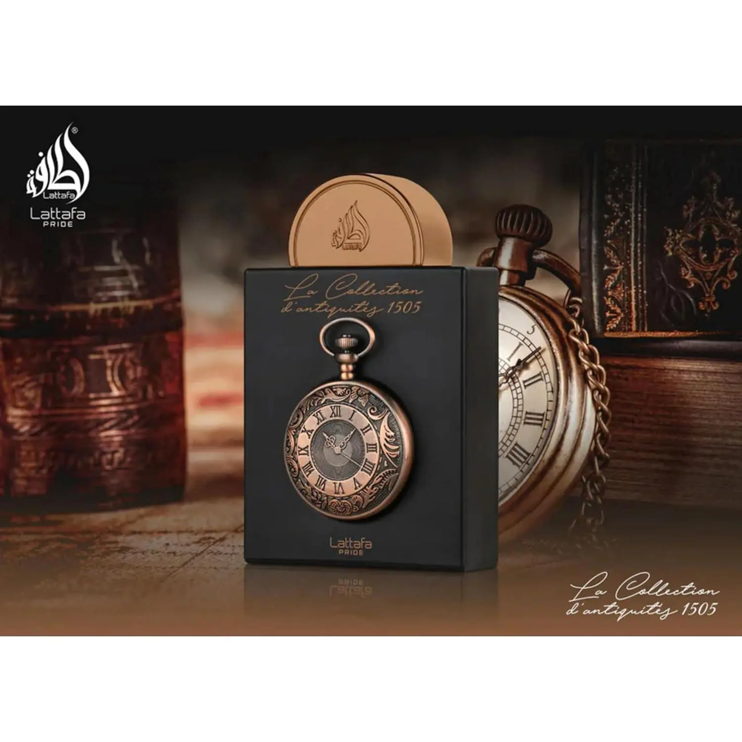 Lattafa Pride La Collection D'antiquites 1505 (Watch) Eau de Parfum Spray for Unisex, 3.4 Ounce