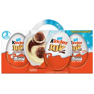 Kinder Joy Eggs - Sweet Cream and Chocolatey Wafers Snack - 2.1 Ounce - 3 Count