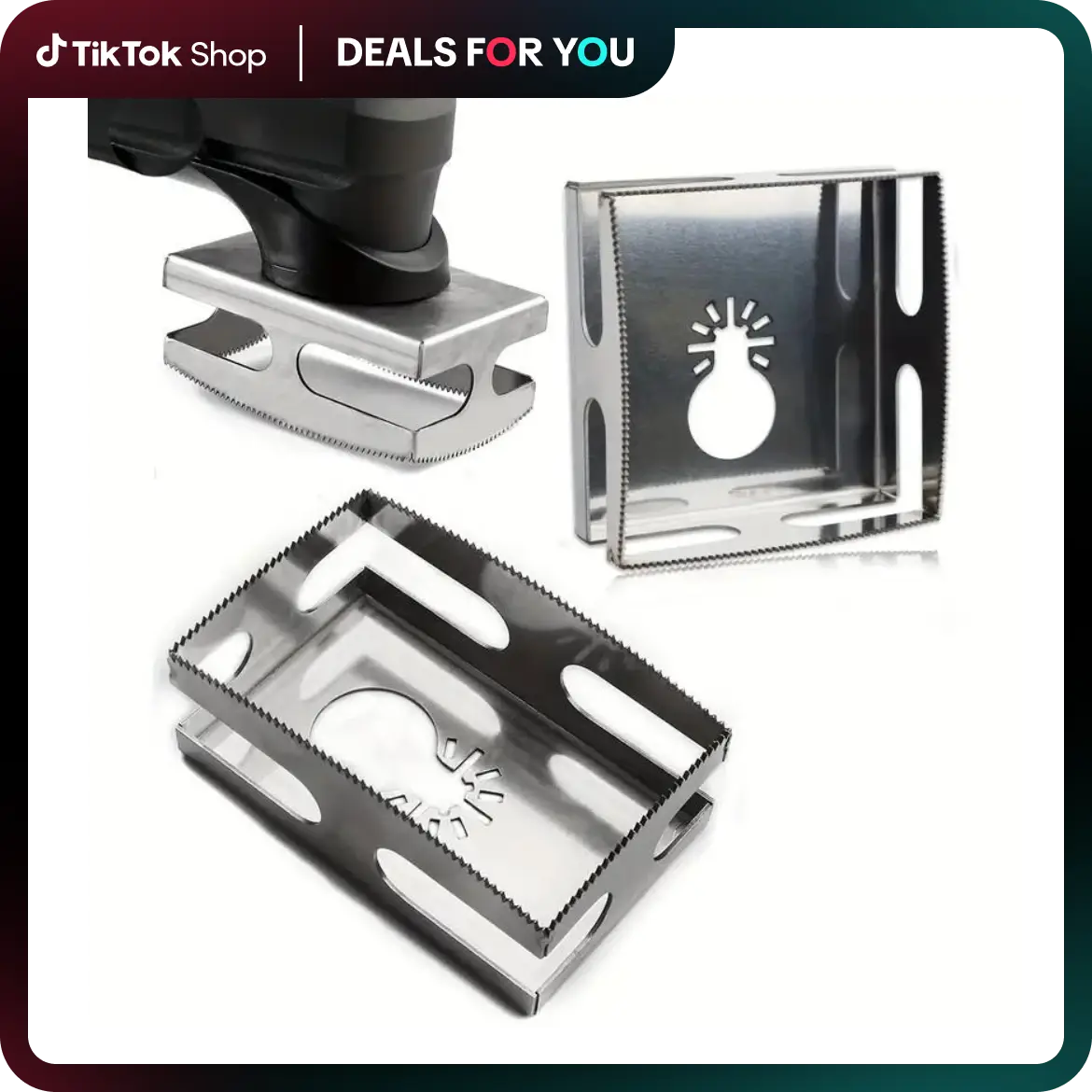 2 Packs Square Slot Cutter Compatible for Dewalt 20V & Milwukee M18 Oscillating Multi-Tool to Cut-in Single Gang Wall Boxes,Outlet Cutter for Drywall,