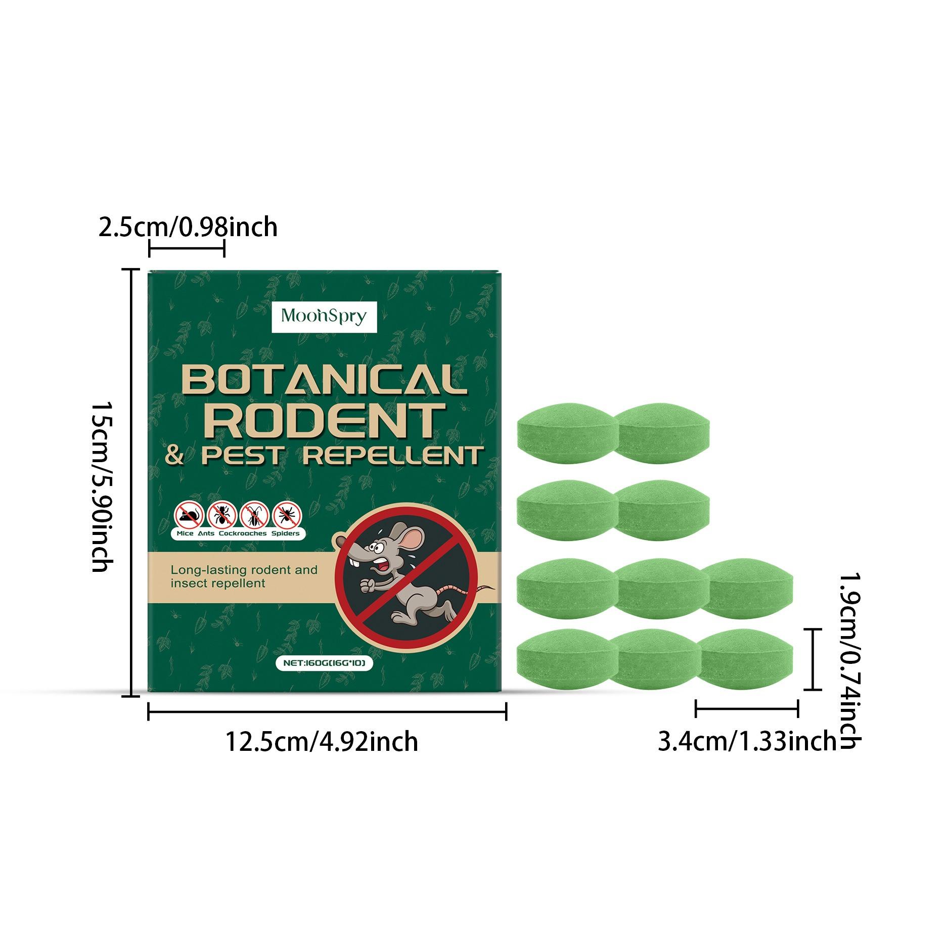 Natural Peppermint Oil Rodent Repellent 10 Pack, Botanical Mouse & Pest Deterrent for Indoors & Outdoors, Repels Squirrels, Roaches, Spiders, Pet Safe Bug Control for Home, RV & Car Engine