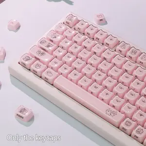 119 Key Crystal Cute Puppy Theme Mirror Keycaps, Abs Material, Moa Height, Compatible with 61/87/96/98/104/108 Layouts, Not a Keyboard