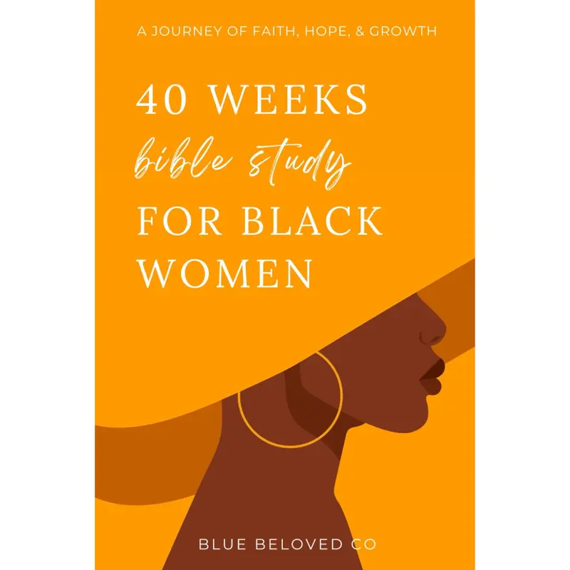 Black Women’s 40-Week English Text Bible Study Guide (84 Pages Paperback) - Contemplative Artwork, Guided Reading, Inspirational Stories, Writing Space, Weekly Self-Love Activities, Prayer Requests, Quote Sections, Personal Reflection (Religious Gift)