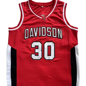 Men's #30 Basketball Jersey SC Davidson University Gear Curry Embroidery Stitch Breathable Sweat Absorbing sports