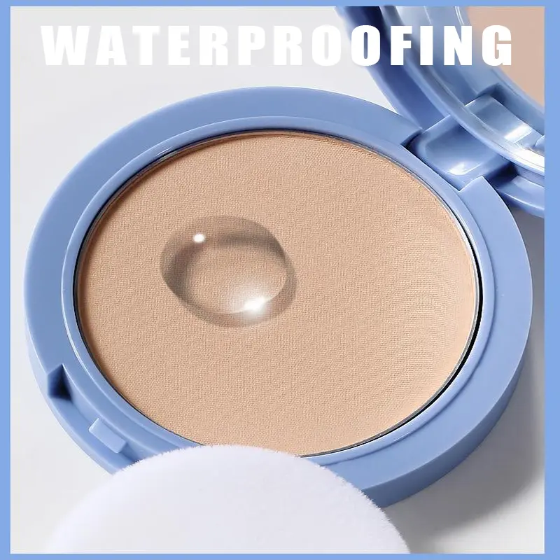 OUHOE Compact Flawless Powder Fog Dry WetDual-use,Natural Concealer Durable Waterproof.Lightweight & Breathable Setting PowderCosmetic Makeup