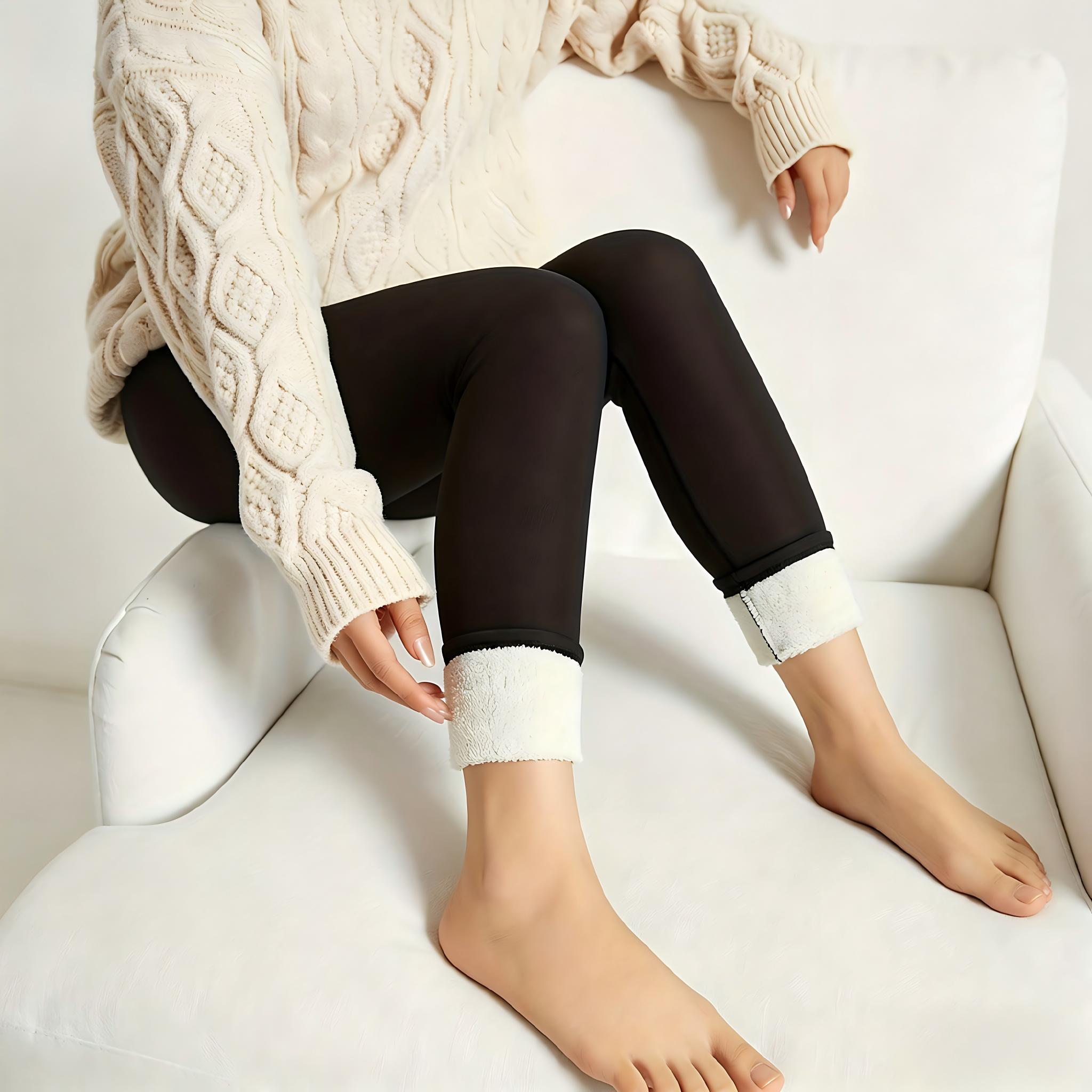 Women's Autumn Winter Thermal Thickened Leggings High-Waist Warm Elastic Tights for Daily Casual Outfit & Holiday Gifts Womenswear Bottoms