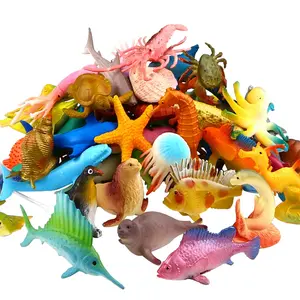 Ocean Sea Animal, 52 Pack Assorted Mini Vinyl-Plastic Animal Toy Set, Realistic Under The Sea Life Figure Bath Toy for Child Educational Party Cake Cupcake Topper,Valentines Day Gift