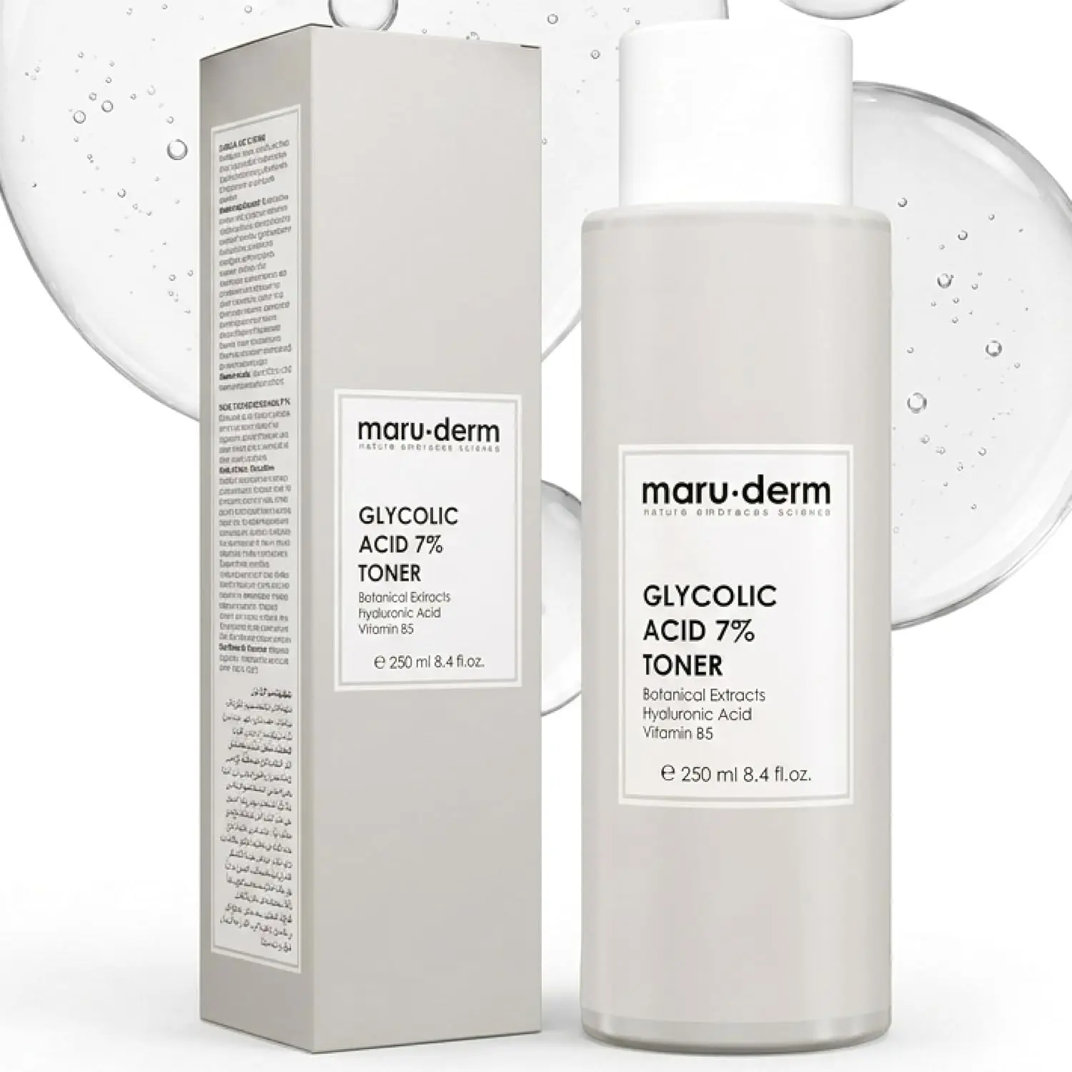 Maruderm Glycolic Acid 7% Face Toner — Alpha Hydroxy Acid (AHA) to Smooth & Brighten the Look of Skin — Vegan — 8.45 fl. oz. (250 mL)