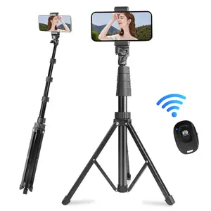63" Phone  Rotatable Selfie Stick Tripod with Remote, Enhanced Stability for Travel, Compatible with iPhone 15/14/13 & Android Devices
