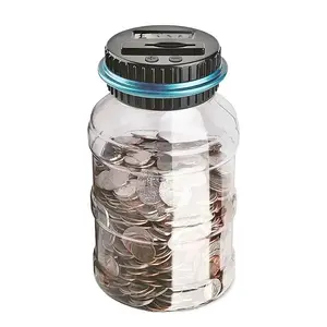 1Pc Digital LCD Counting Piggy Bank, Electronic Coin Saving Box for USD EURO, Gift Idea