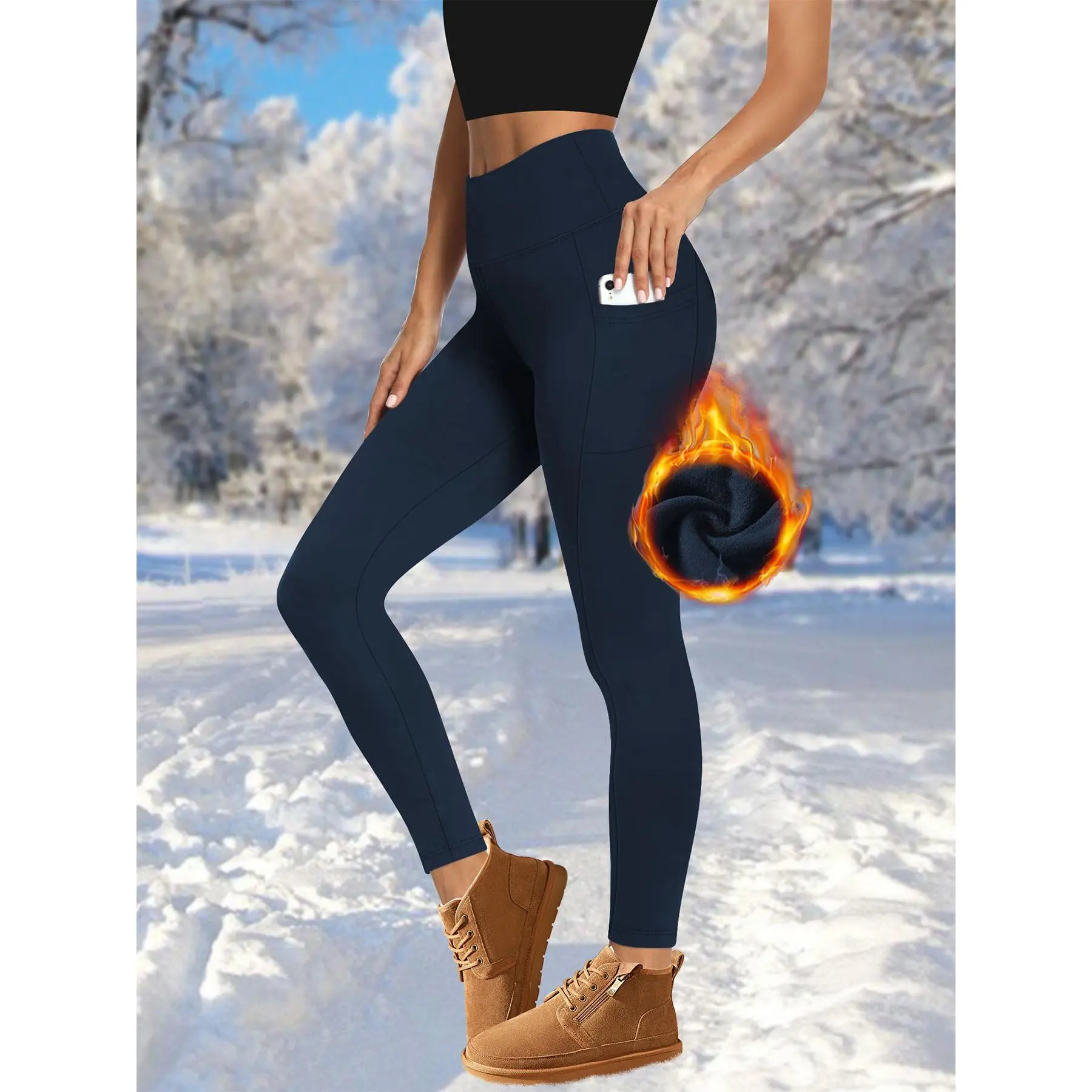 Navy blue velvet pocket style