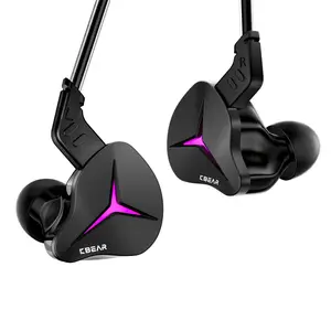 Kbear Venus RGB Gaming Headphones, 10mm Dynamic USB-C Wired In-Ear Earbuds, LED Rhythm Light Sync, Hi-Fi Tri-Band Iem, Low Latency Pure Copper Cable, In Ear Earphones