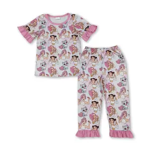 Kids Girl Cartoon Pajamas Set Pink Funny Movie Spring Fall Pants Set Sleep Wear Clothes GSPO2248