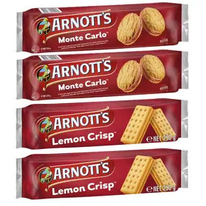 Arnott's Monte Carlo Lemon Crisp Biscuits Value Pack 4 x 250g Australian Made Delicious Sweet Snack - Cookies