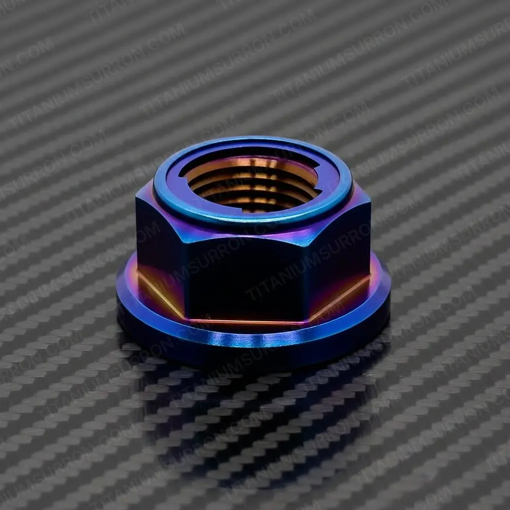 M12 Titanium Grade 5 6AL-4V DIN 6923 Locking Flange Nut (12.6mm height) (Aerospace Grade)