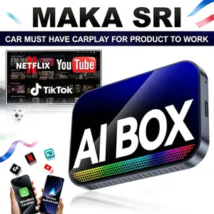 【Summervibes】MAKASRI Wired to Wireless Carplay Adapter【Not support for Tesla & BMW】Supports Netflix/Youtube/TikTok APP to Play Video on a Car Screen (Do Not Support Vehicles with Built-in Wireless CarPlay) ,Your Entertainment Co-pilot on the Road!