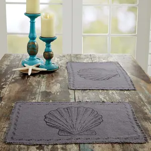 Sandy Grey Burlap Placemats