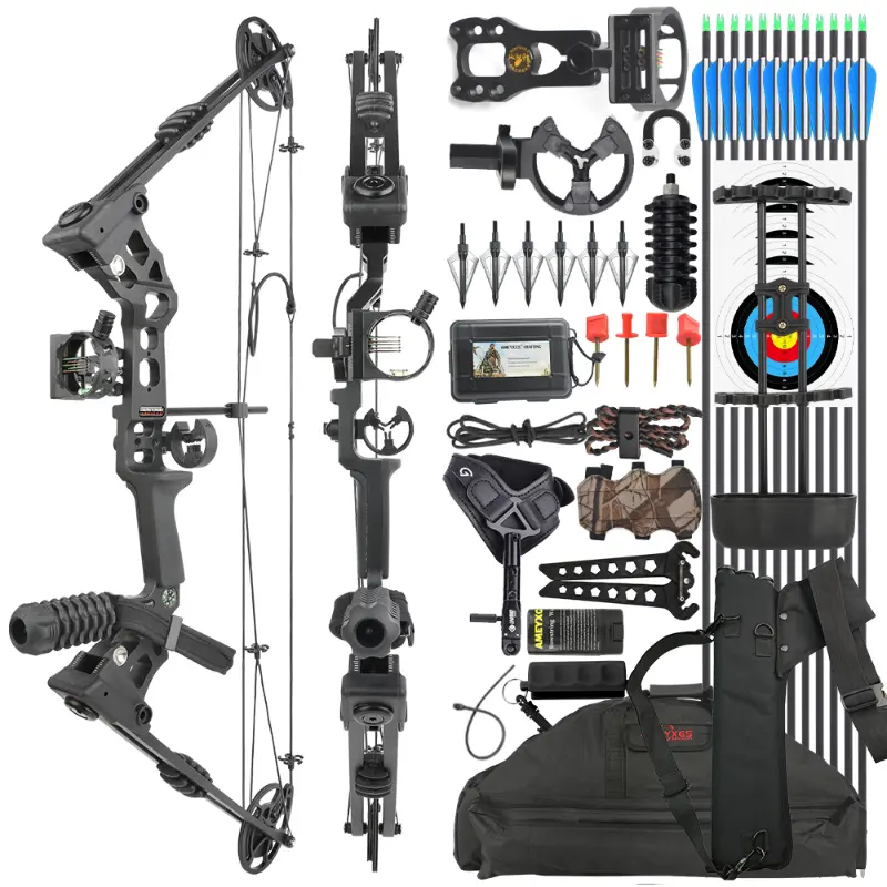 Compound Bow Set 20-70lbs Adult Bow and Arrow Set Comfortable Grip Strong and Durable Suitable for Beginners Archery Training Use Archery Equipment