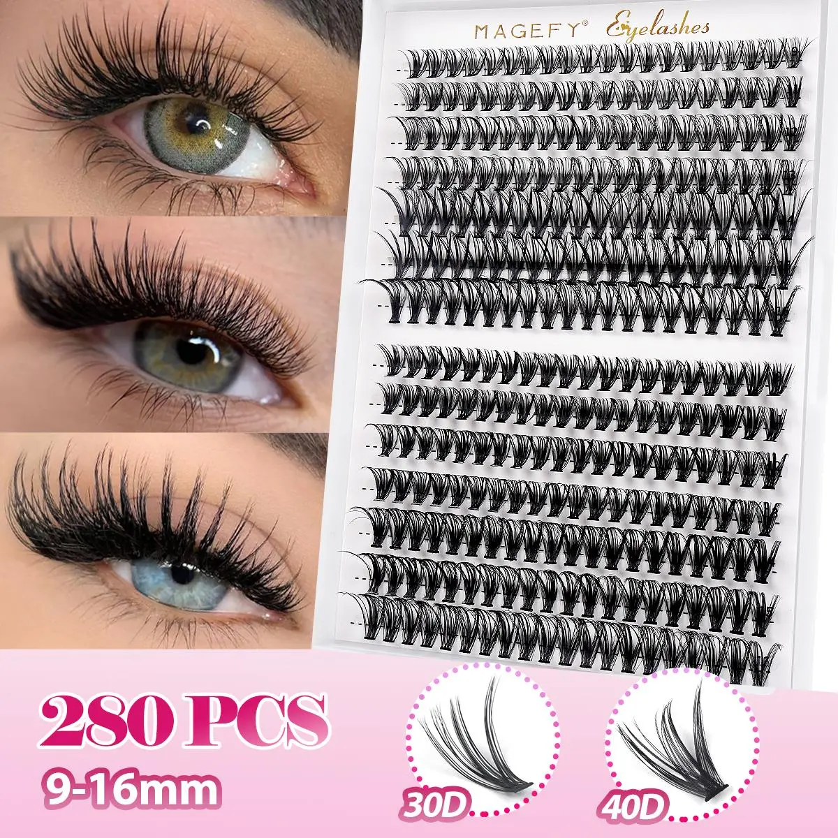 Individual Lightweight False Eyelashes, Mixed Styles & Length C/D Curl False Eyelashes, Eye Makeup Enhancement False Eyelashes for Women & Beginners, Beginner Friendly Lashes, Cosmetic