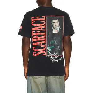 REASON Scarface Washed Tee in Washed Black