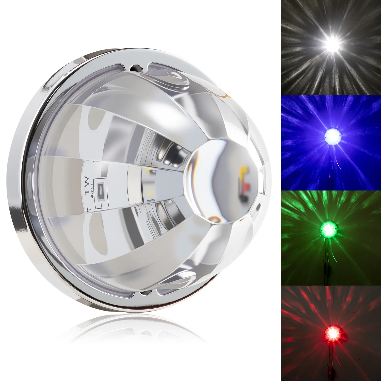 12V-24V RGBW Big Watermelon LED Marker Lights, Sturdy Fairy Lights with Stainless Steel Ring for Semi Truck Accessories, Car Lighting (Campers, Vans)