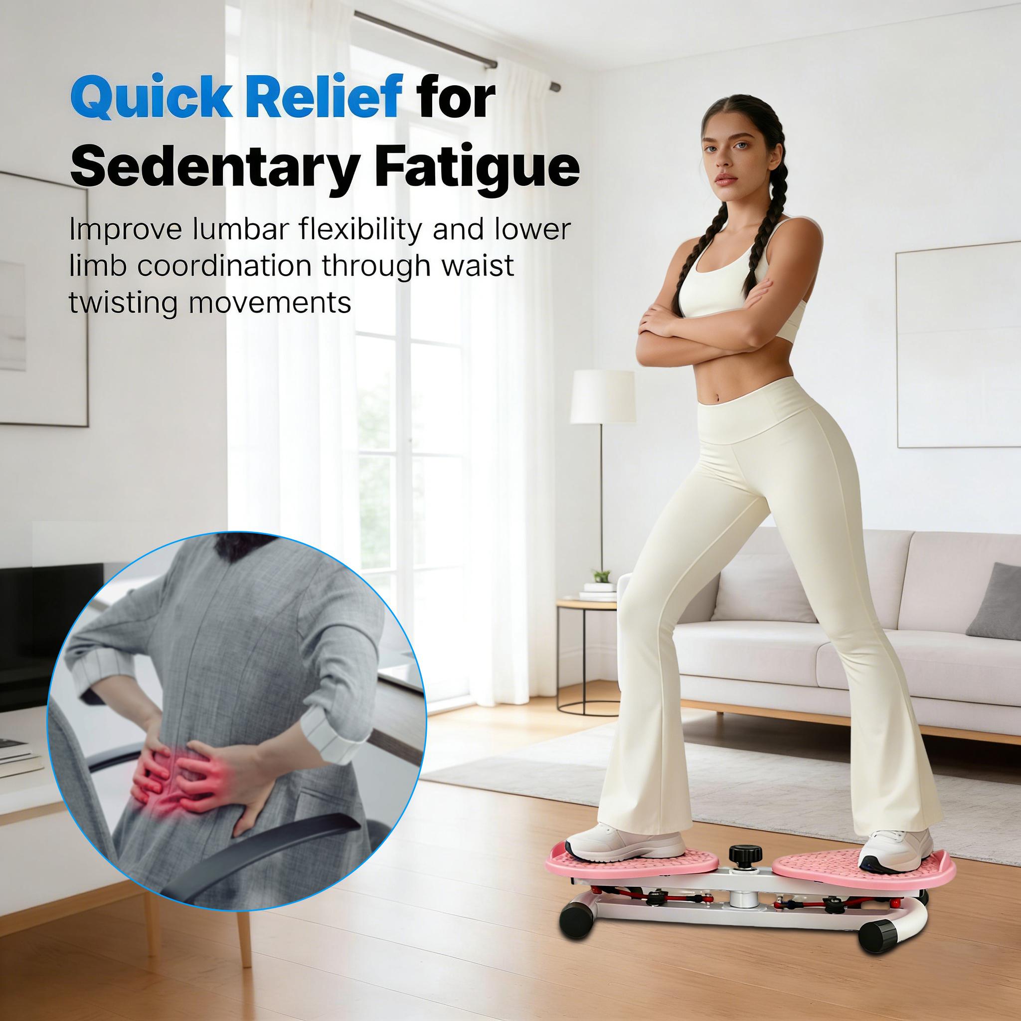 Ranbro Waist Twist Machine Toned Abs Waist Twister Can Stand with Feet Apart Double Non-slip No Noise Use Exercise Equipment Abdominal Roller Workout