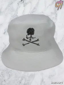 Mastermind World X Swarovski White Bucket Hat Size Large (MSRP: $800.00)