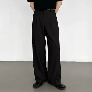 GINGTTO Men's Wide Leg Dress Pants Casual Plain Old Money Baggy Pants Stretchable Elastic Relaxed Fit Slacks Work Trousers