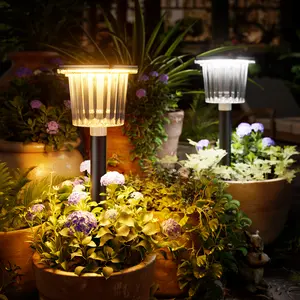 Upgraded Super Bright Solar Pathway Lights  IP65 Waterproof Outdoor Solar Lights with Adjustable Warm & Cool White, Auto On/Off Landscape Lighting for Garden, Yard, Path & Driveway