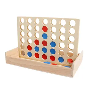 Wooden 4 in A Row Board Games, 1 Set Line Up 4 Connect Games, Creative Birthday and Holiday Gift Options, Board Family Games, Family Fun Game