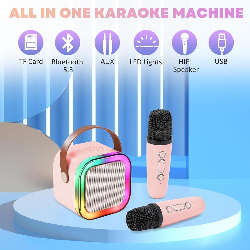 2025 gift ideaPortable Karaoke Machine with 2 Wireless Microphone Mini Portable Bluetooth Speaker with Wireless Microphone Gifts for Kids Age 4-12 Boys Girls Adults Party Outdoor Travel 2025 gift ideaPortable Karaoke Machine with 2 Wireless Microphone Mini Portable Bluetooth Speaker with Wireless Microphone Gifts for Kids Age 4-12 Boys Girls Adults Party Outdoor Travel