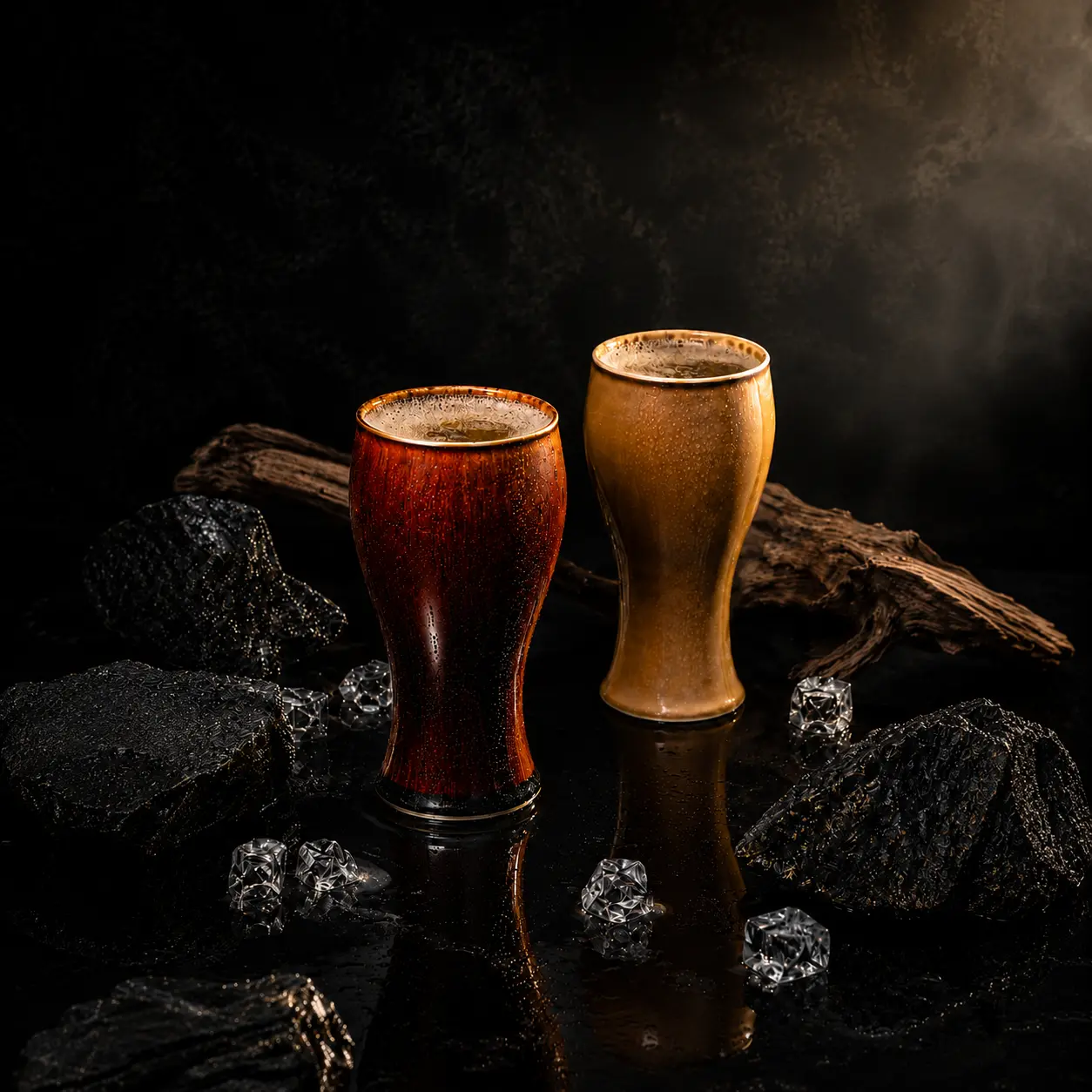 Handmade Clay Ceramic Baiding Beer Mug with Glazed Finish - Ideal for Beer, Tea, Coffee