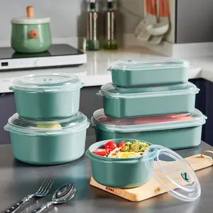 3-Piece Set Food Storage Containers with Lids, Lunch Box for Fruits Vegetables Dumplings Meat Eggs Ginger Garlic Onion, Home Kitchen Utensils