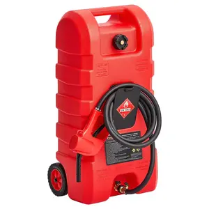 VEVOR Fuel Caddy, 15 Gallon, Portable Fuel Tank with Gravity & Hand Pump Modes, Fuel Tank Container with Wheels, 10 ft Delivery Hose & Manual Pump, Gas Caddy for Motorboats, ATVs, Gasoline & Diesel, 15Gal, Hdpe
