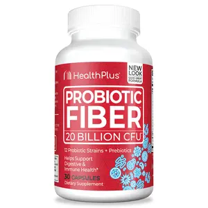 Health Plus Probiotic Fiber Capsules – Prebiotics & Probiotics for Gut Health, Regularity & Detox Support, 30 Ct