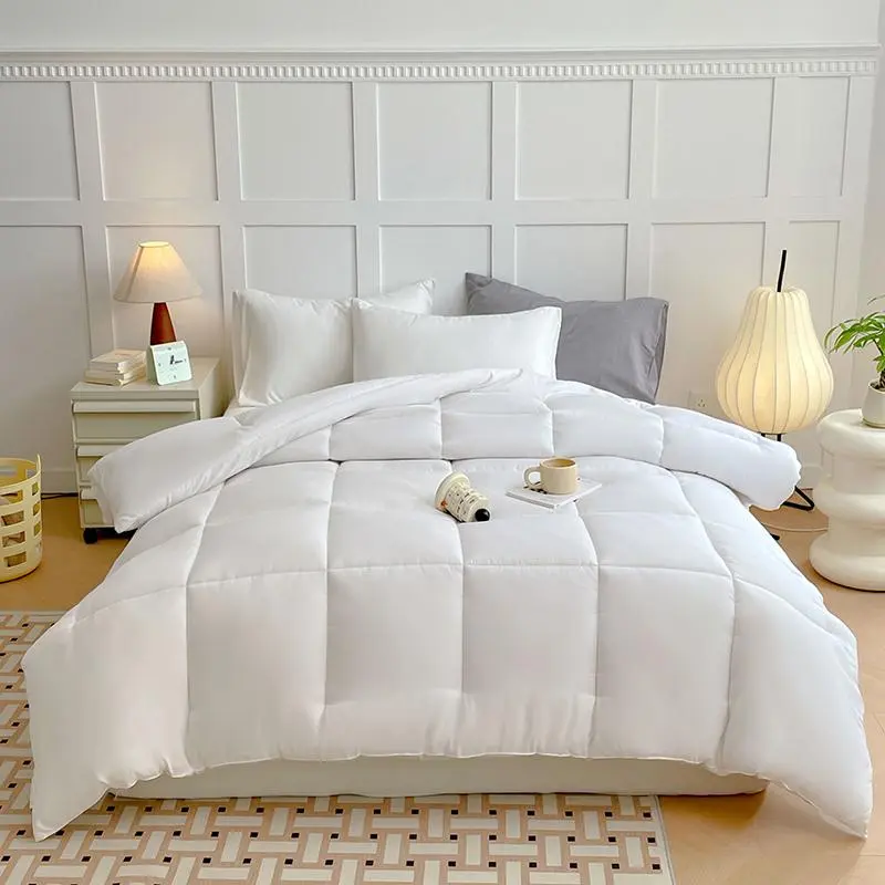 Solid Color Quilt, Soft Comfortable Bedding, Lightweight Warm Comforter for Home Bedroom, Bedding Supplies for All Seasons, Lightweight Duvet