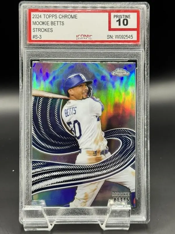 2024 Topps Chrome baseball card #S-3 Strokes Mookie Betts Graded Pristine 10