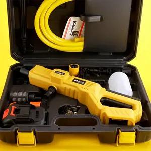 FLURO Cordless Pressure Washer, 1000PSI 1.2GPM Portable Power Washer with Rechargeable 56Wh Battery 6-in-1 Nozzle, Handheld High-Pressure Car Washer Gun for Home/Floor (4 Accessories Only)