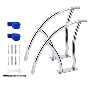 Garvee 2Packs Pool Handrail, 30 x 30" Swimming Pool Stair Rail, Stainless Steel Stair Pool Hand Rail Rated 350Lbs Load Capacity