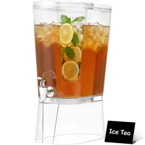 Lifewit 2.1 Gallon Drink Dispenser with Filter Column & Stand, BPA-Free Clear Beverage Container for Juice, Tea & Lemonade, 8L Capacity with Leak-Proof Spigot, Party-Ready Beverage Server