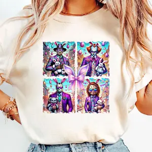 Easter Vibes Horror Shirt  Coquette Bow Killer Bunny Tee  Spooky Creepy Cute Easter Shirt  Funny Slasher Movie Tee  Retro Scary Easter Egg Shirt