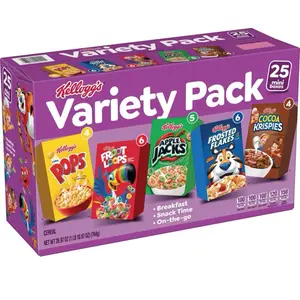 Assorted Cereals Variety Pack 25  Pack - Includes Breakfast, Snack Time, and More (Small Box’s)