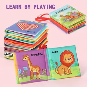 Washable Baby Cloth Books (Multi-Themed) -, Enhances Tactile Senses & Color Skills, Ideal for Early Education Montessori Busy Book