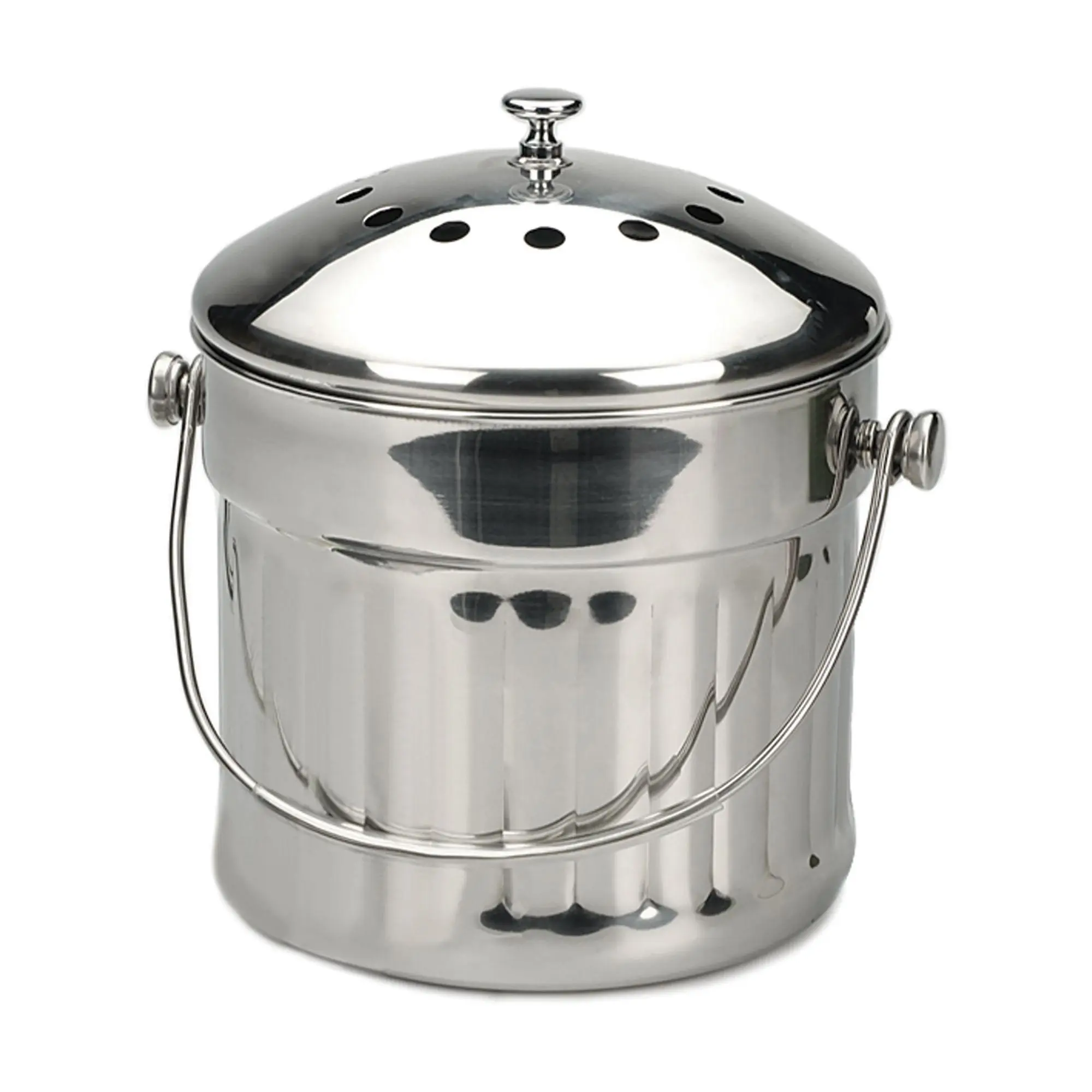 RSVP 1.5-Gallon Stainless Steel Compost Pail