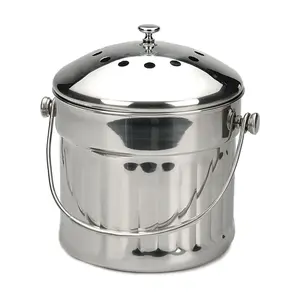 RSVP 1.5-Gallon Stainless Steel Compost Pail