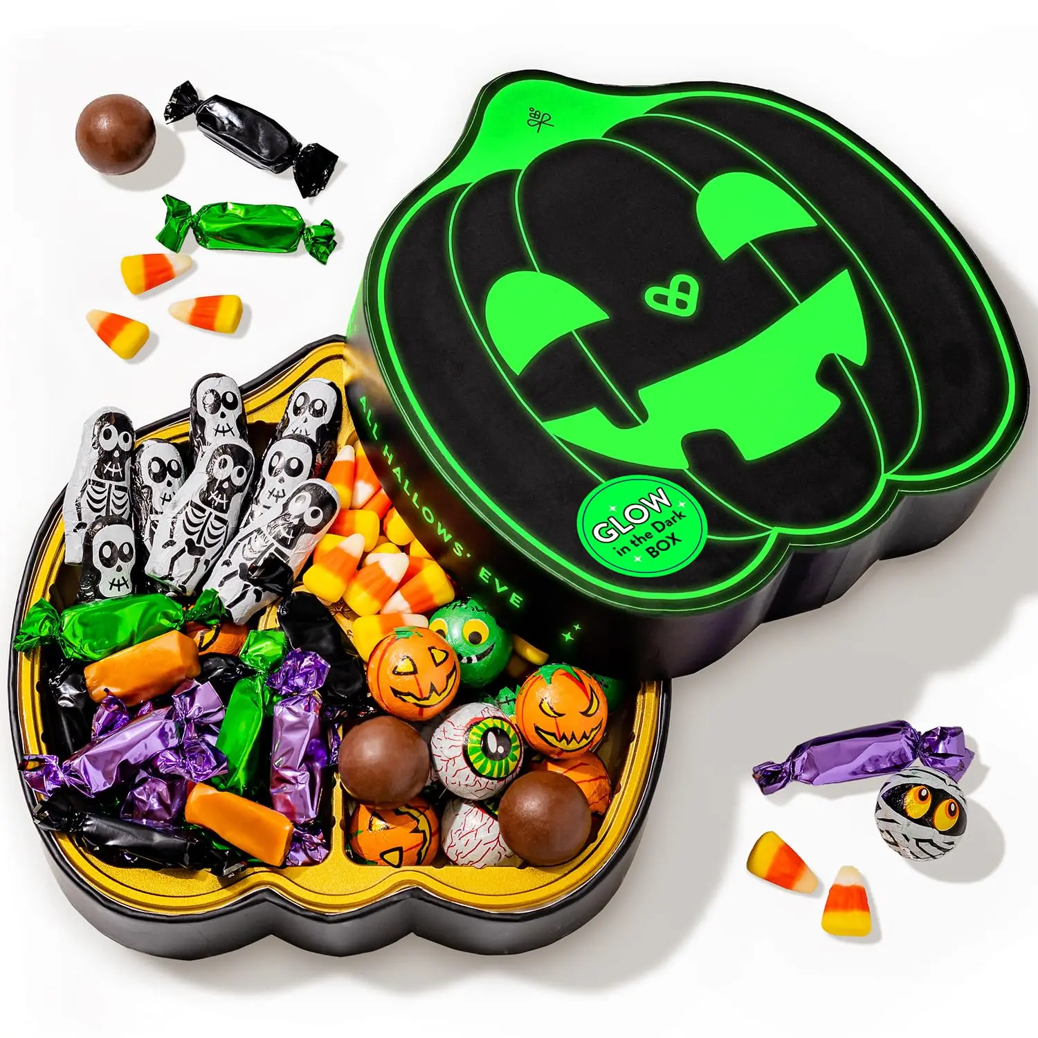 Bonnie and Pop Halloween Candy Gift Box with Glow-in-the-Dark Pumpkin