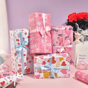 6-Piece High-End Gift Wrapping Paper Set, Vibrant Colors & Heart Patterns, Ideal for Festive Gifts, DIY Crafts, Birthday Parties