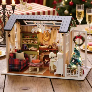 DIY Bookshelf Kit Assembly Model in Magical Theme, Vintage Carved Decoration, 3D Wooden Educational Dollhouse, Birthday & Holiday Gift