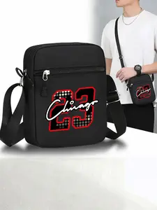 Chicago 23 Graphic Messenger Bag, Adjustable Street Fashion Crossbody Backpack, Crossbody Shoulder Bag, Ideal for Daily Wear and Gifts, All Seasons
