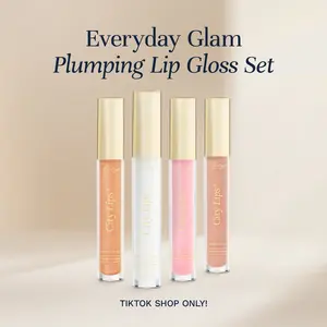 City Beauty Everyday Glam Plumping Lip Gloss Set – 4 Hydrating Lip Gloss Shades | Clear, Pink Nude, Tinsel Town & Nude York | Volumizing, Hydrating & Line-Smoothing Formula