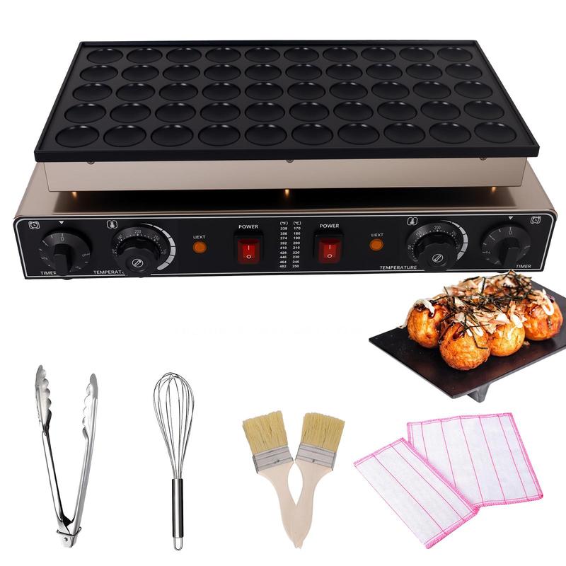 Commercial Mini Pancake Maker, Stainless Steel Pancake Maker Machine with Waterproof Switch & Even Heating, 110V Non-Stick Dutch Pancake Baker for Fast Cooking, Coffee Shop, Party (50pcs) Commercial Mini Pancake Maker, Stainless Steel Pancake Maker Machine with Waterproof Switch & Even Heating, 110V Non-Stick Dutch Pancake Baker for Fast Cooking, Coffee Shop, Party (50pcs)